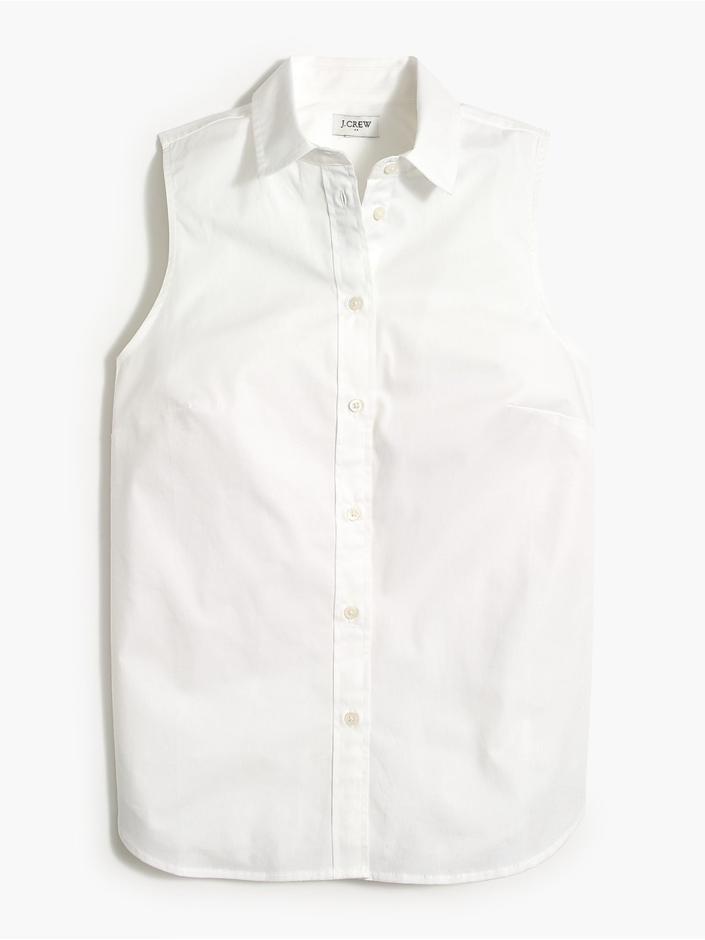 J.Crew Sleeveless Cotton Poplin Shirt in Signature Fit - White